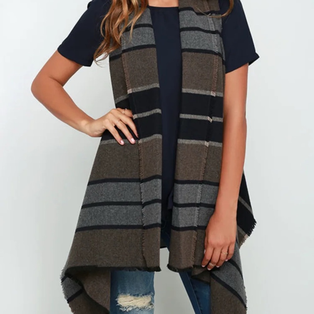 BB Dakota Duncan Brown Striped Vest